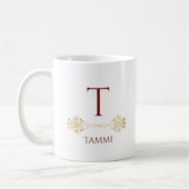Elegant Unique Personalize Monogram Name Christmas Kaffeetasse (Links)