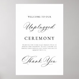 Elegant Unplugged Wedding Ceremony Sign | Modern  Poster