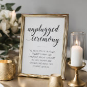 Elegant Unplugged Wedding Zeremony Sign Poster