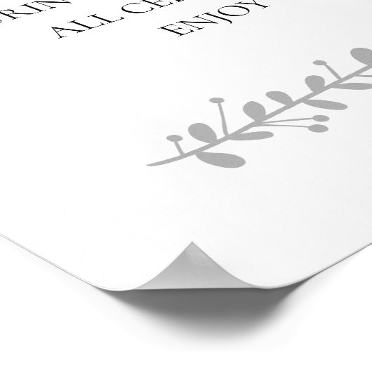 Elegant Unplugged Wedding Zeremony Sign Poster (Ecke)