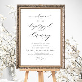 Elegant Unplugged Zeremony Vertical Wedding Sign Poster