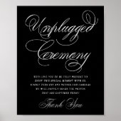 Elegant Unplugged Zeremony White Calligraphy Poster (Vorne)