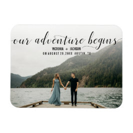 Elegant Unser Abenteuer Save the Date Foto Hochzei Magnet