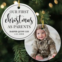 Elegant Unser erstes Weihnachten als Eltern Baby-F