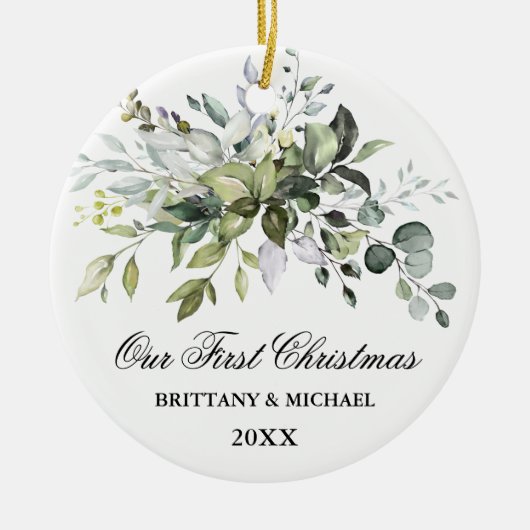 Elegant Unser erstes Weihnachtsgebirge Keramik Ornament (Vorne)