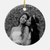 Elegant Unsere ersten Weihnachten als Frau & Frau Keramik Ornament (Hinten)