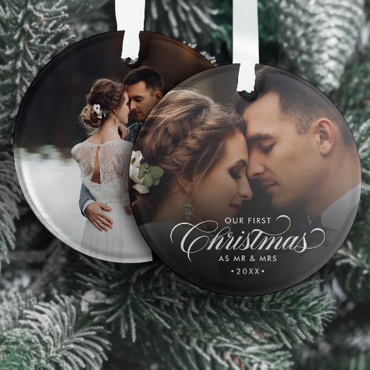 Elegant unsere ersten Weihnachten als Mr. & Mrs. 2 Ornament