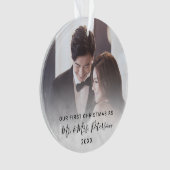 Elegant unsere ersten Weihnachten als Mr. & Mrs. F Ornament (Vorderseite)