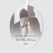 Elegant unsere ersten Weihnachten als Mr. & Mrs. F Ornament (Vorderseite)