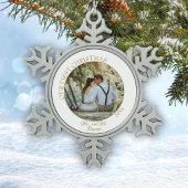 Elegant Unsere ersten Weihnachten als Mrs. & Mr. F Schneeflocken Zinn-Ornament