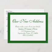 Elegant unsere neue Adresse Bordering Green & Whit Postkarte (Vorne/Hinten)