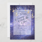 Elegant Unter den Sternen Galaxy Bat Mitzvah Einladung (Vorderseite)