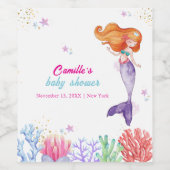 Elegant unter der Meerjungfrau Korallendusche Weinetikett (Einzelnes Label)