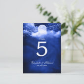 Elegant unter der Mondlicht Hochzeit-Tischnummer Postkarte (Stehend Vorderseite)