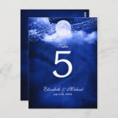 Elegant unter der Mondlicht Hochzeit-Tischnummer Postkarte (Vorne/Hinten)