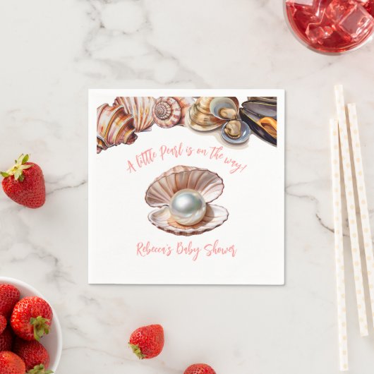 Elegant unter der Sea Girl Pearl Baby Dusche Serviette (Beispiel)