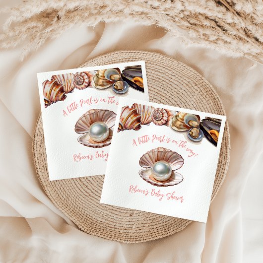 Elegant unter der Sea Girl Pearl Baby Dusche Serviette