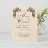 Elegant unter der Vintagen jüdischen Hochzeit von  Einladung (Stehend Vorderseite)