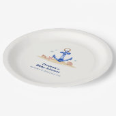 Elegant unter Sea Nautical Anchor Boy Baby Shower Pappteller (Schrägansicht)