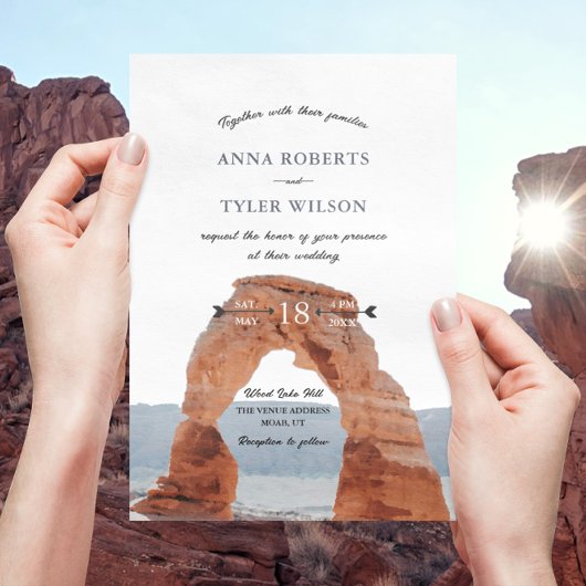 Elegant Utah Wedding W/UAWG QR Code Einladung