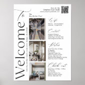 Elegant Vacation Rental Host Photo QR Welcome Sign Poster (Vorne)