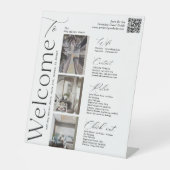 Elegant Vacation Rental Host Photo QR Welcome Sign Sockelschild (Vorderseite)