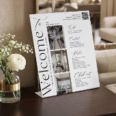 Elegant Vacation Rental Host Photo QR Welcome Sign Sockelschild