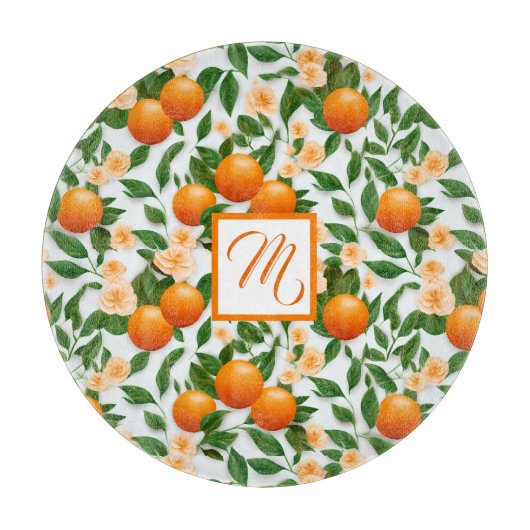 Elegant Valencia Orange und Blossom Schneidebrett (Vorderseite)