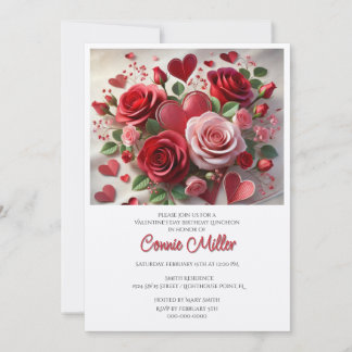 Elegant Valentine Birthday Luncheon Einladung