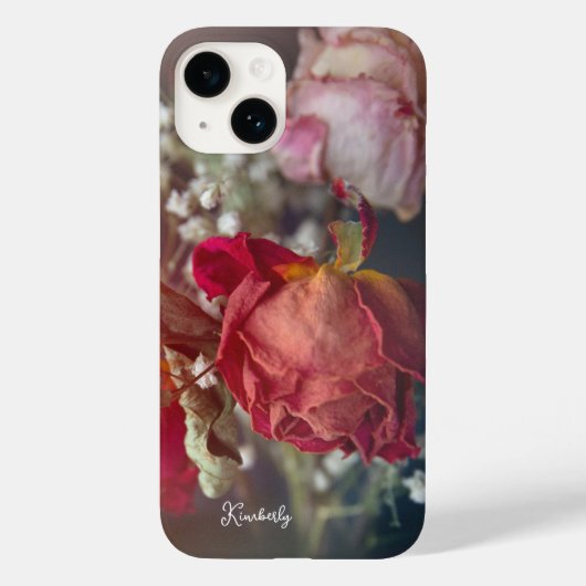 Elegant Valentine Dried Roses Custom iPhone Case (Rückseite)