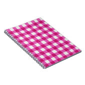 Elegant Valentine Pink Glitter Tartan on White Notizblock (Rechte Seite)