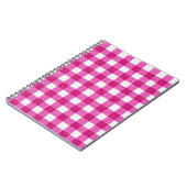 Elegant Valentine Pink Glitter Tartan on White Notizblock (Linke Seite)