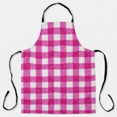 Elegant Valentine Pink Glitter Tartan on White Schürze (Vorderseite)