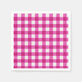 Elegant Valentine Pink Glitter Tartan on White Serviette (Vorderseite)