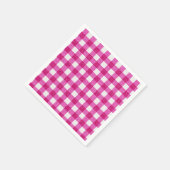 Elegant Valentine Pink Glitter Tartan on White Serviette (Ecke)