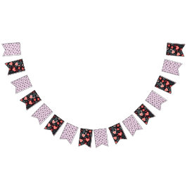 Elegant Valentine's Day floral bunting banner