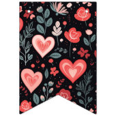 Elegant Valentine's Day floral bunting banner (Zweite Fahne)