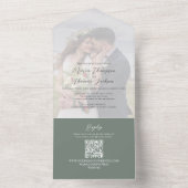 Elegant Vellum Foto Overlay Green | QR-Code-UAWG All In One Einladung (Innen Boden)