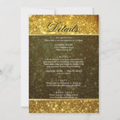Elegant Vellum Glitzer Hochzeit Einladung (Rückseite)