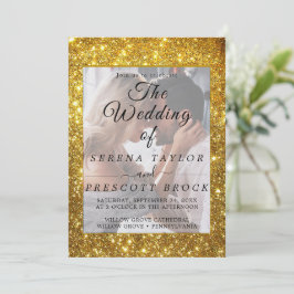 Elegant Vellum Glitzer Hochzeit Einladung