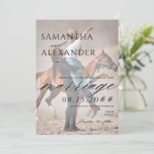 Elegant Vellum Overlay 2 Foto Minimalistische Hoch Einladung (Stehend Vorderseite)