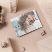 Elegant Vellum Overlay 2 Foto QR Code Wedding Save The Date