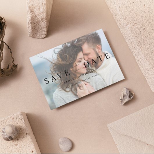 Elegant Vellum Overlay 2 Foto QR Code Wedding Save The Date