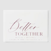 Elegant vellum overlay burgundy Hochzeit rett Date Pergament Einladungen (Vorderseite)