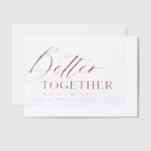 Elegant vellum overlay burgundy Hochzeit rett Date Pergament Einladungen (Versetzt)