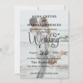 Elegant Vellum Overlay Modern 2 Photo Wedding  Einladung (Vorderseite)