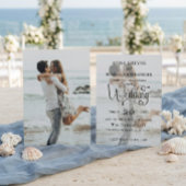 Elegant Vellum Overlay Modern 2 Photo Wedding Einladung