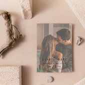 Elegant Vellum Overlay QR Code 2 Foto Hochzeit Save The Date