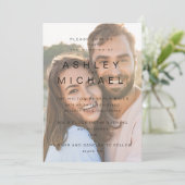Elegant Vellum Overlay Simple 2 Foto Wedding Einladung (Stehend Vorderseite)