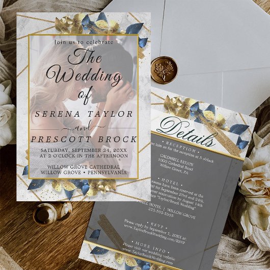 Elegant Vellum Wedding Einladung